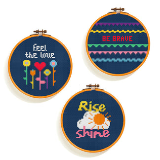 Tapestry Barn - Scandi Hoops Mini Ornaments (cross stitch pattern)