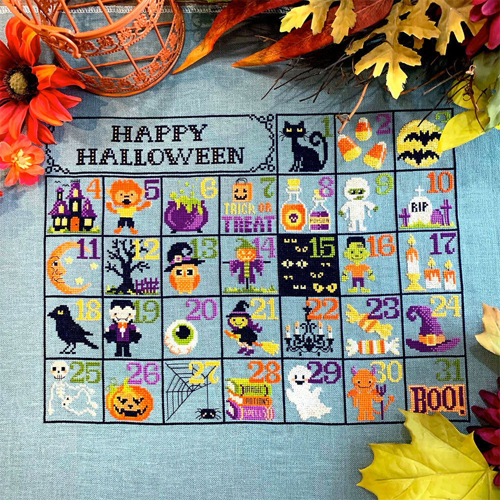 Halloween Calendar Cross Stitch Pattern – Stitched Modern