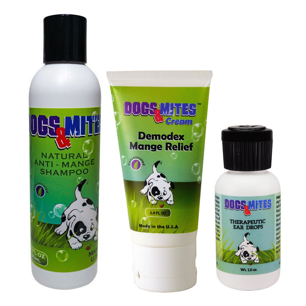 Dogs n Mites Shampoo Cream and Ear Drops For Mange in Dogs and Puppies