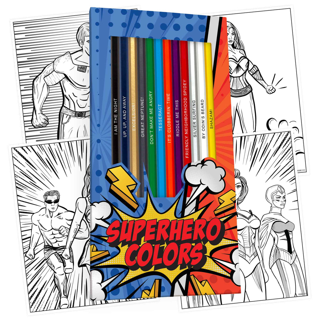 Color Wars Colored Pencil Set for Fans | Set of 12 Parody Pencils | Each Color Pencil Is Foil-Stamped with Clever References | Great Gift for Fans