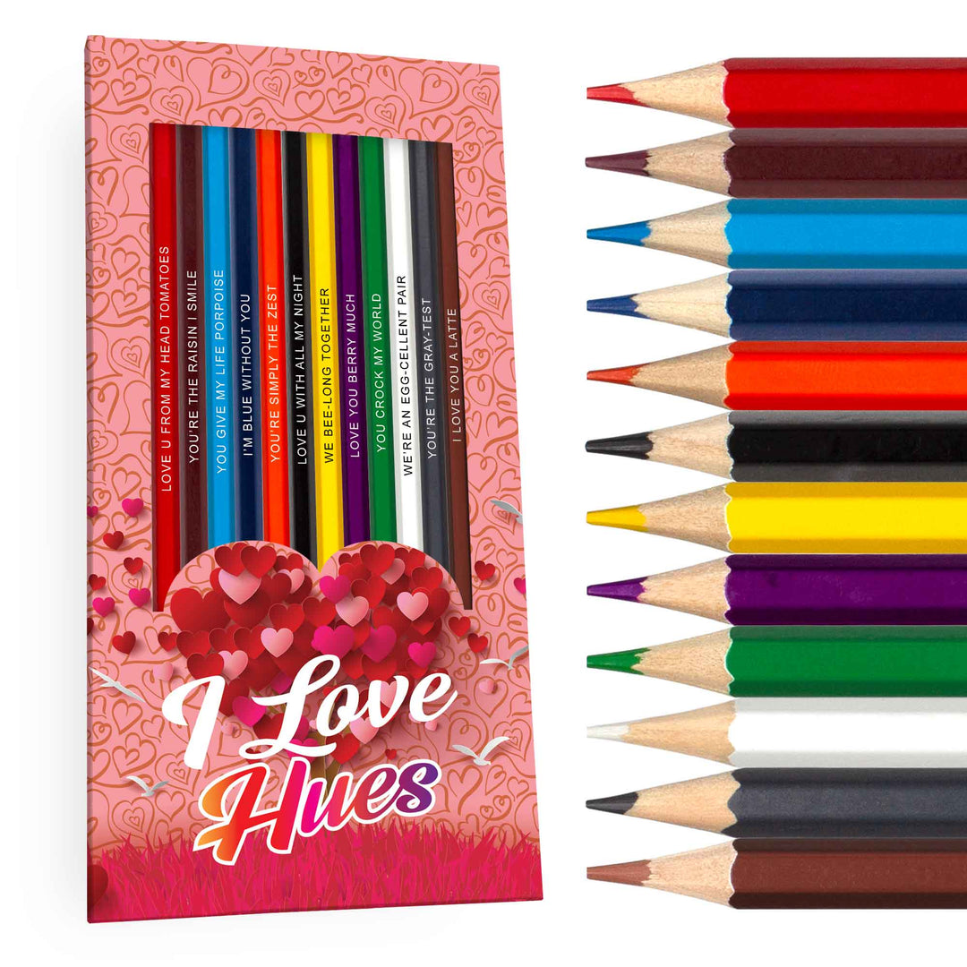 Artist colored pencil sets, adult Happy Hour theme, funny named colors