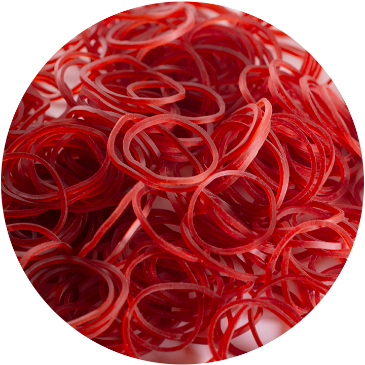 red rubber bands