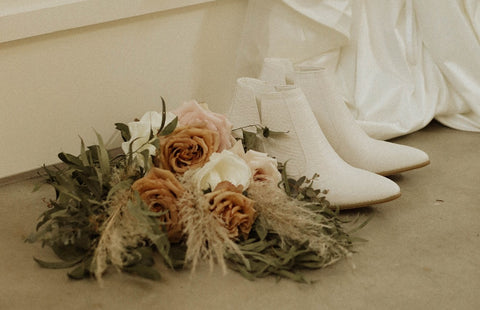 White wedding boots