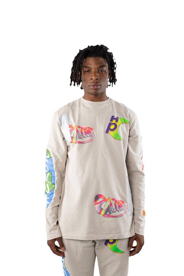 Heron Preston OS Global Collage Long Sleeve T-shirt in Black – ONE51