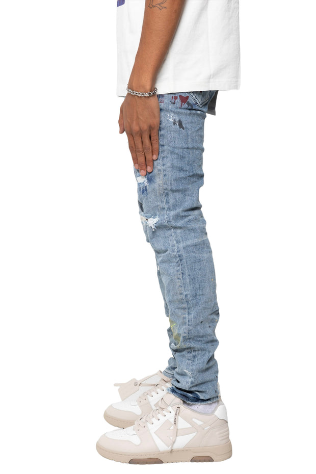 Shop Preme Bandana Patch Jeans JSMWB101-IND blue