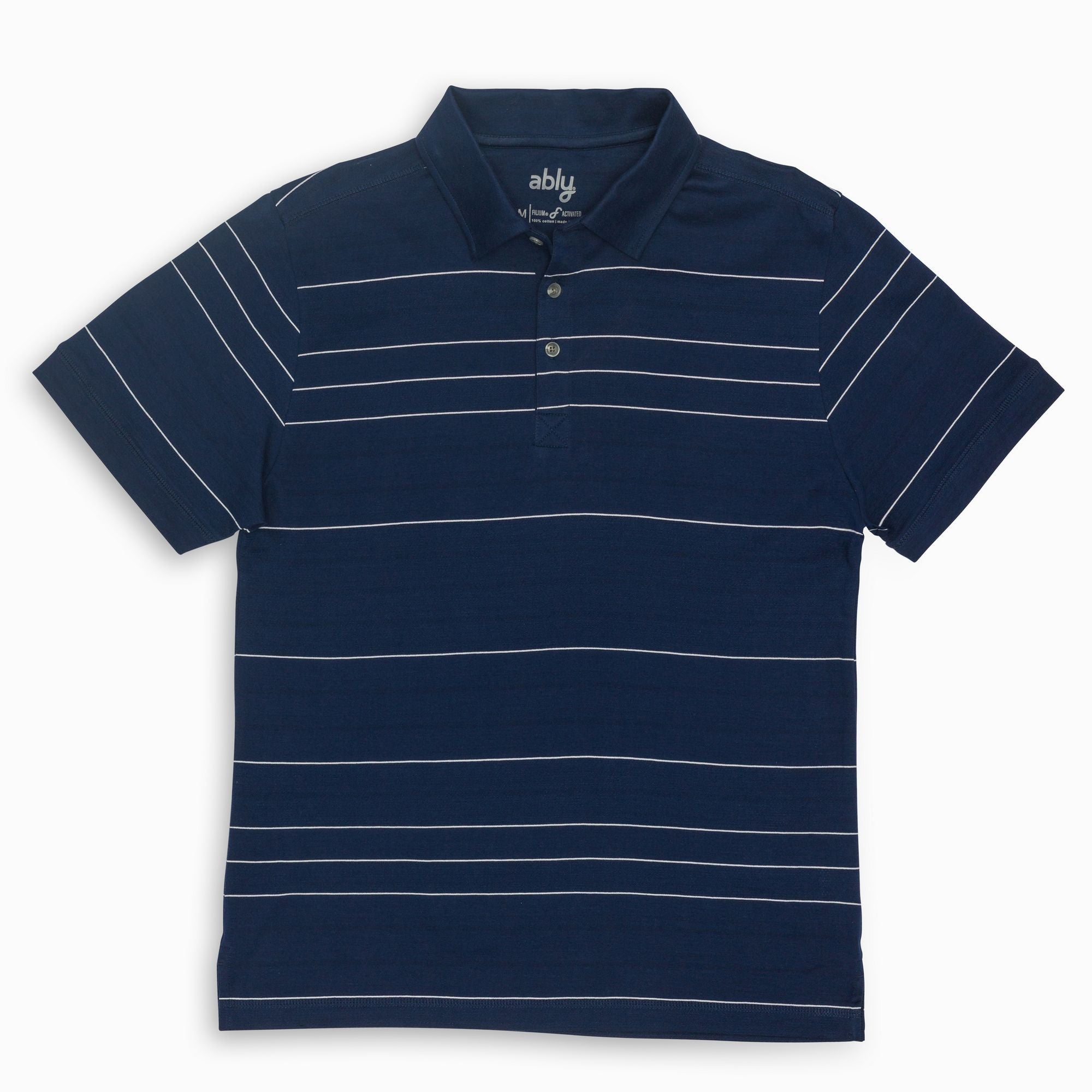 Mariner | Men's Jersey & Mesh Striped Polo – Ably Apparel Canada