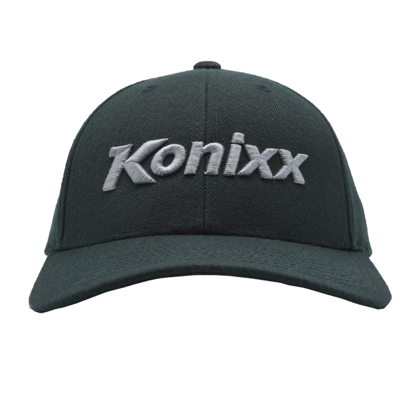 Konixx Curved Visor Hat w/ Snap-back Adjustment (Black)