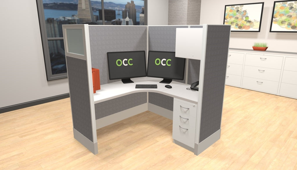 Cubicle Office Furniture L Adjustable Workstation Private And Secure