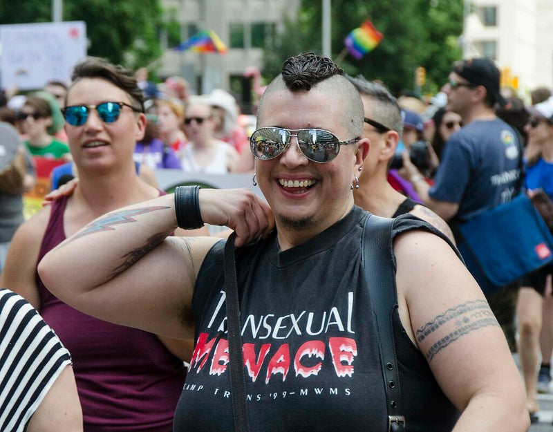 Transexual menace shirt pride march