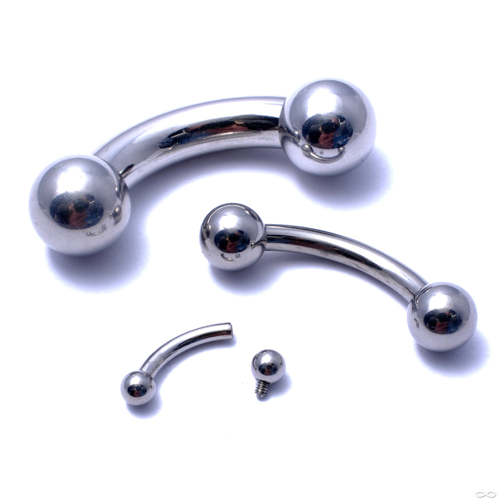 Curved Threaded Barbell Shaft in Titanium from Anatometal