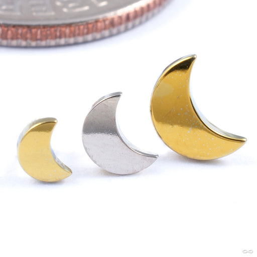 Moon with Gemstone Press-fit End in Gold from Anatometal