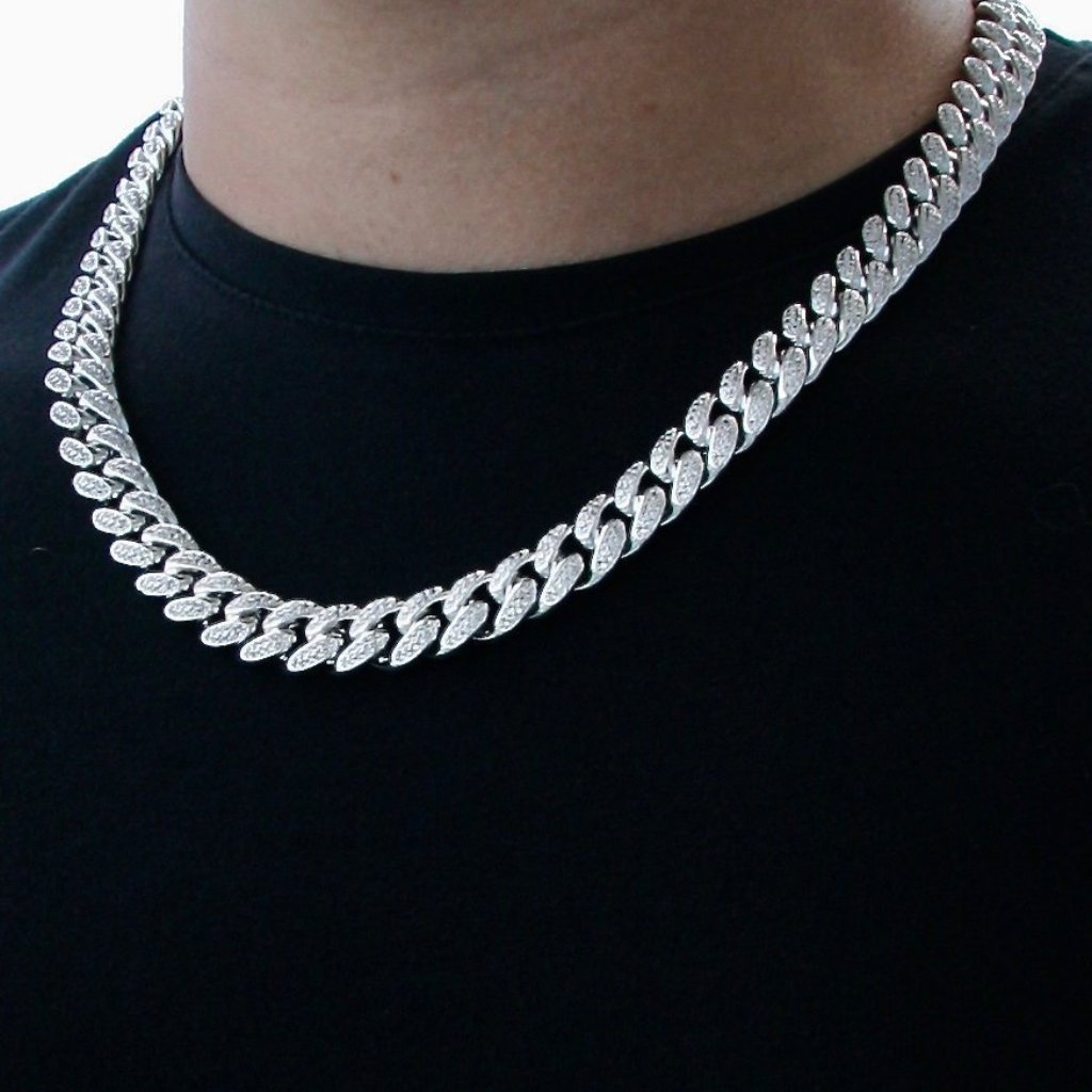 White Gold Cuban Link Necklace 20 OFF Amerikan Gold Amerikan Gold