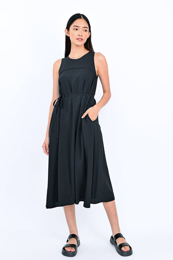 COS Flared Sleeveless Dress in Black