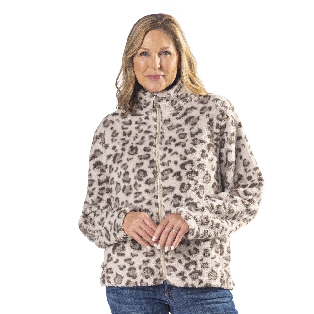 het formulier oog Dressoir Leopard Print Teddy Bear Fleece Jacket – Linda Anderson