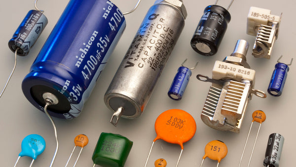 A range of capacitor types