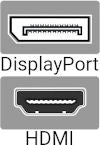 Image of DisplayPort and HDMI connector shapes