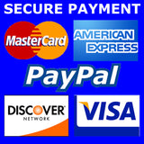 Save and secure payment with MasterCard American Express Visa and PayPal