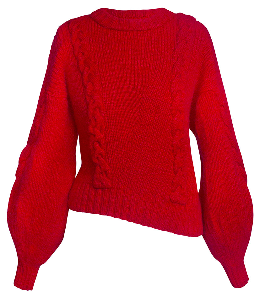 red cashmere sweater