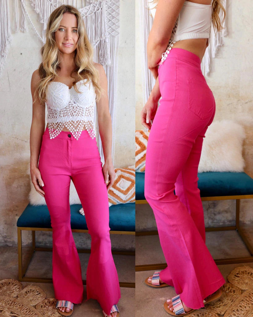 Super-Stretchy Flares (NEON PINK)