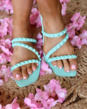 Mint Pyramid Studded Sandals - The Lace Cactus