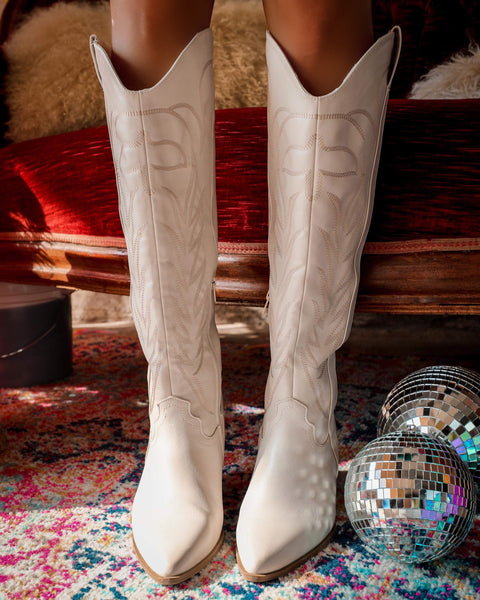 Sutton Stone Cream Tall Boots | The Lace Cactus