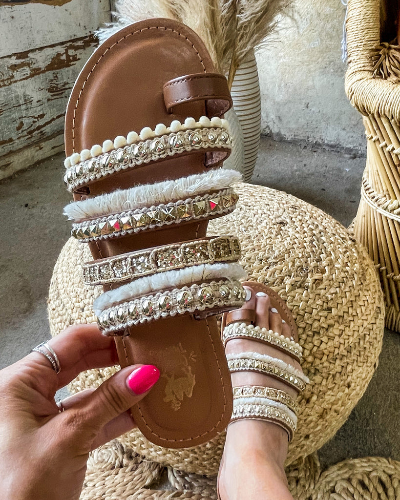 Camel Threads Champagne Boho Sandals | The Lace Cactus