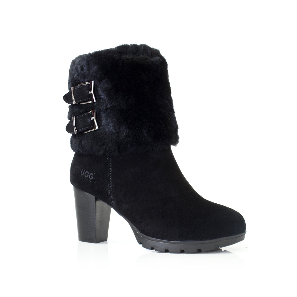 ugg high heel boots black