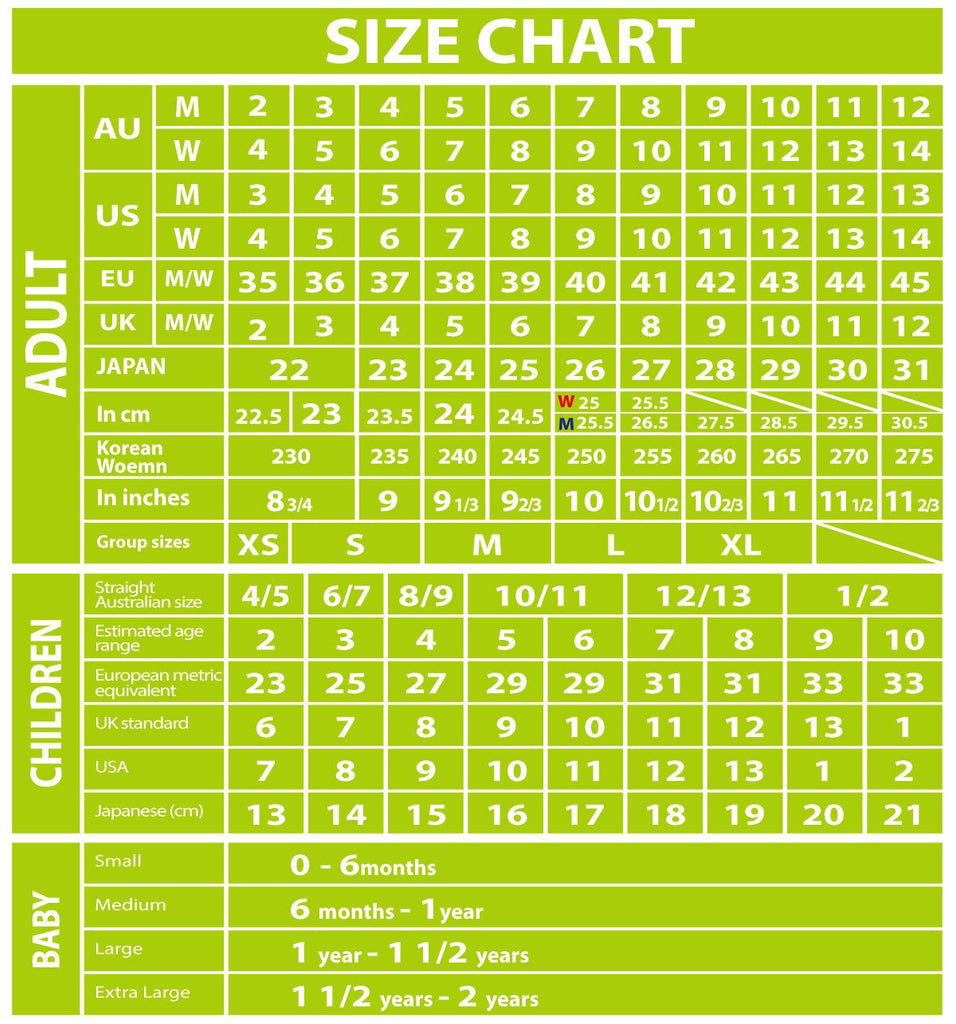 ugg boots size chart w7