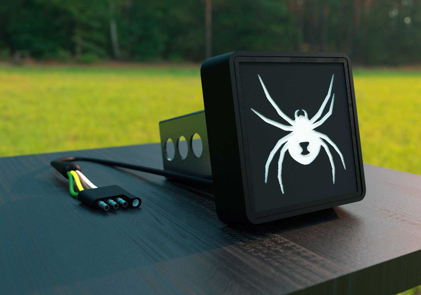 Black Widow Spider LED Hitch Cover and Brake Light