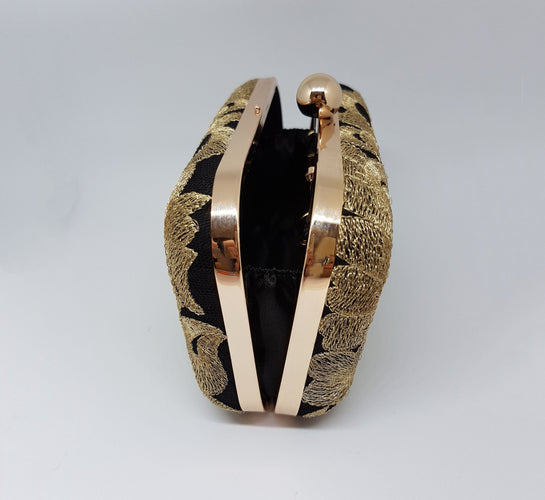 MALI Black & Gold Clutch bag | Jewels by House of Aria