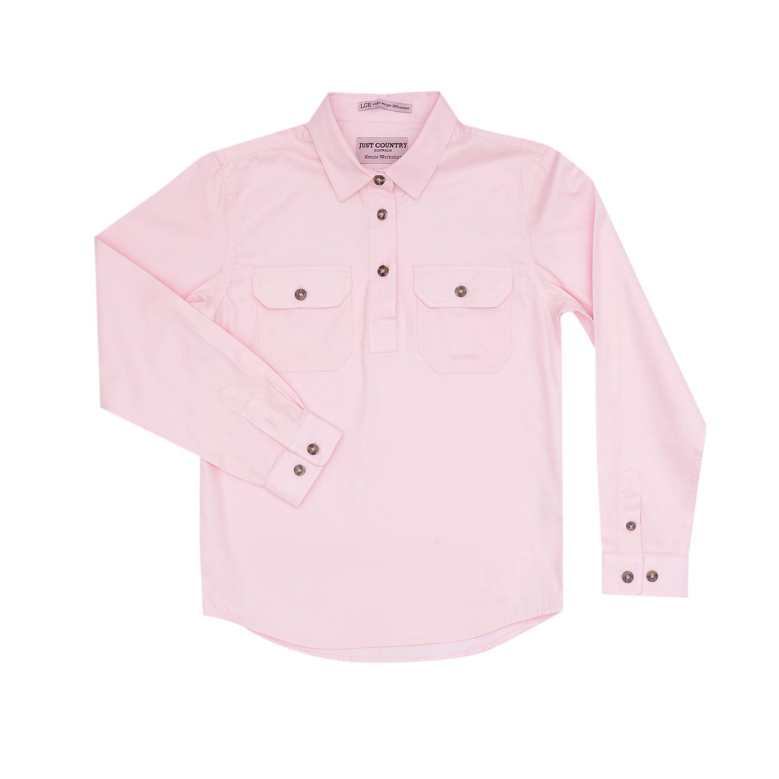 Just Country Girls Long Sleeve Half Button Work Shirt – Drovers Saddlery