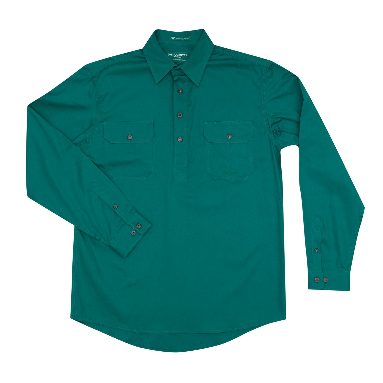Just Country Men's Long sleeve Half Button Work Shirt – Drovers Saddlery