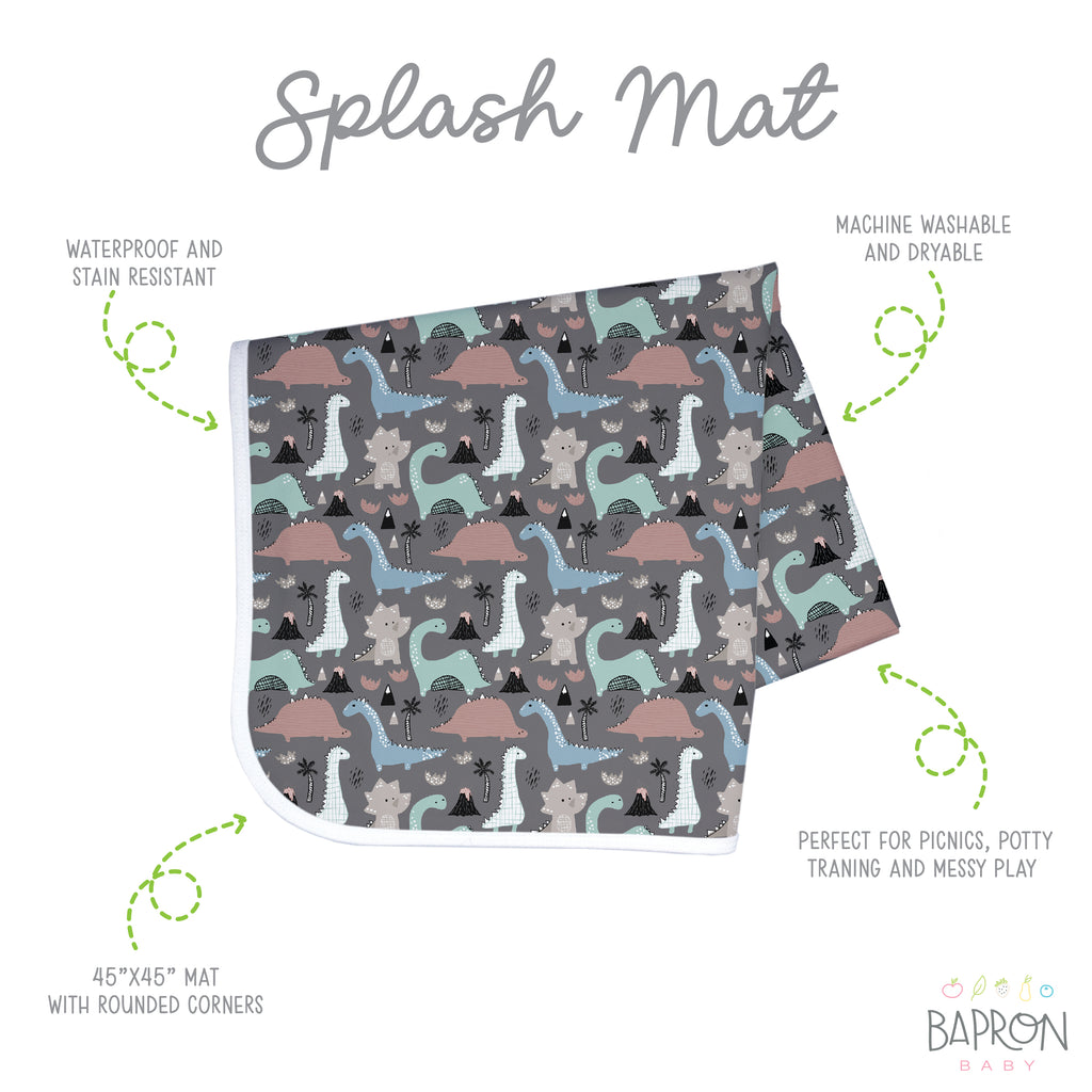 Dino Days Splash Mat - A Waterproof Catch-All for Highchair Spills and –  BapronBaby