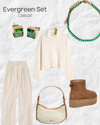 2022 casual holiday outfit inspiration with titanium jewelry