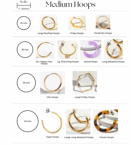 Earring Size Chart for Studs and Hoops - Clean Origin Blog