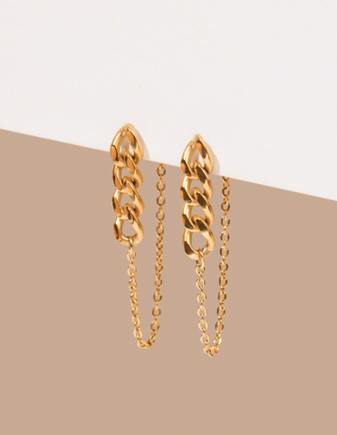 hypoallergenic chain link hoop earrings made with medical grade titanium 