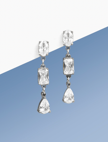 crystal hypoallergenic earrings for bride 