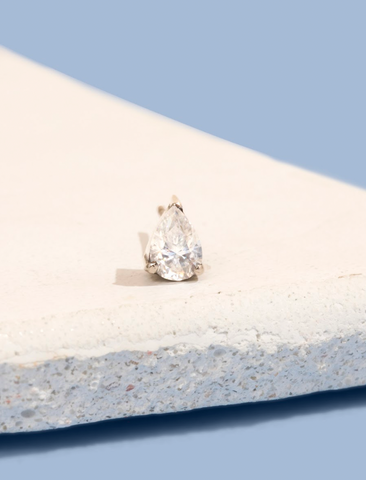 pear shaped titanium bridal stud earrings