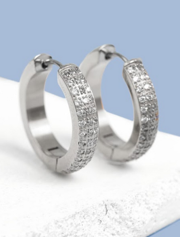 gold bridal hoop earrings made with medical grade titanium for brides with sensitive skin