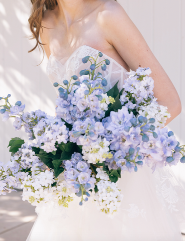 something borrowed blooms blue wedding flowers to rent 