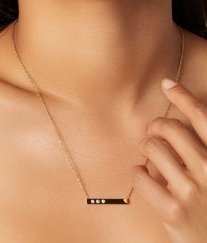 titanium bar inlay necklace 