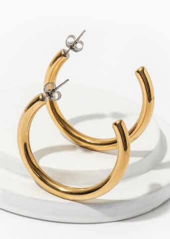 large hypoallergenic gold hoop earrings