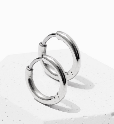 silver small hoop earrings made with titanium tik tok jewelry trends 2023