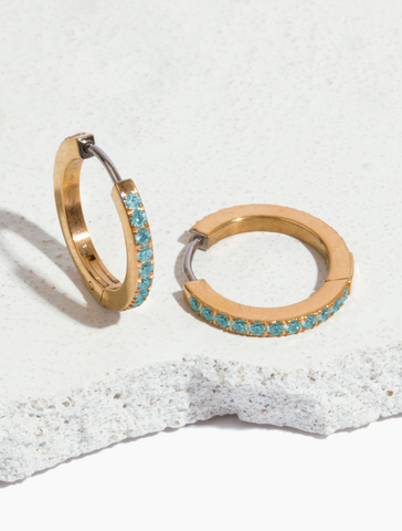 march birthstone hoop earrings aquamarine
