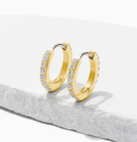 hypoallergenic endless crystal hoop earrings