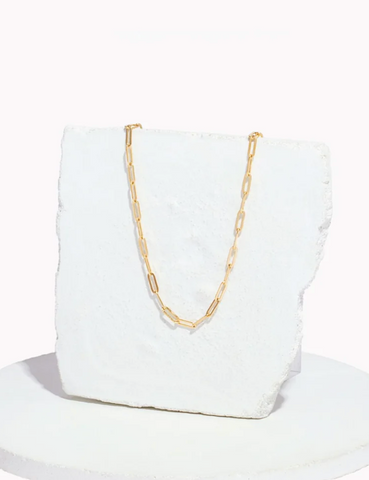minimalist small paper clip necklace for sensitive skin