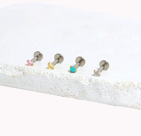hypoallergenic crystal flat back stud earrings made with pure titanium