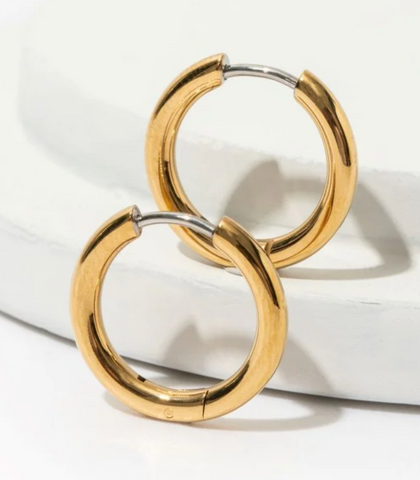 medical grade titanium endless gold dainty hoop earrings for napping