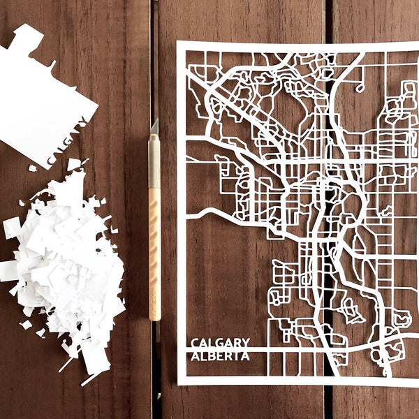 Calgary papercut city map