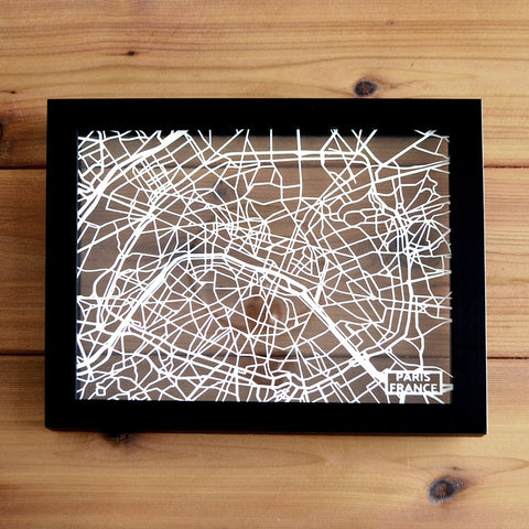 Paris city map papercut